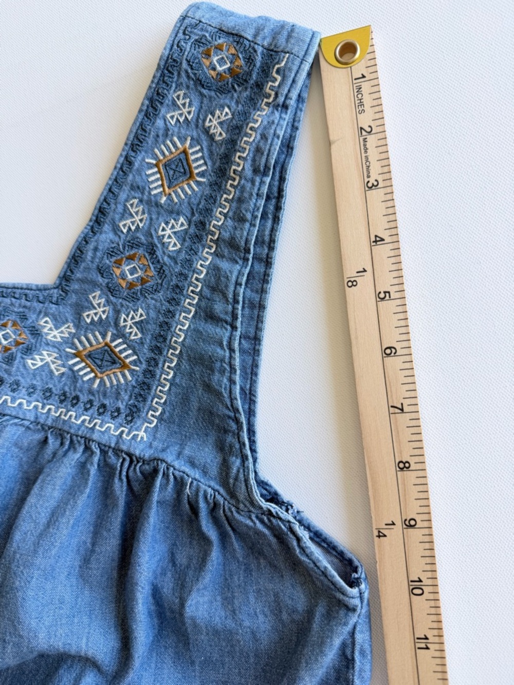 Wrangler Retro Embroidered Chambray Tank Top XL Western Boho Cotton - Picture 9 of 10